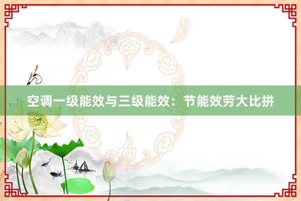 空调一级能效与三级能效：节能效劳大比拼